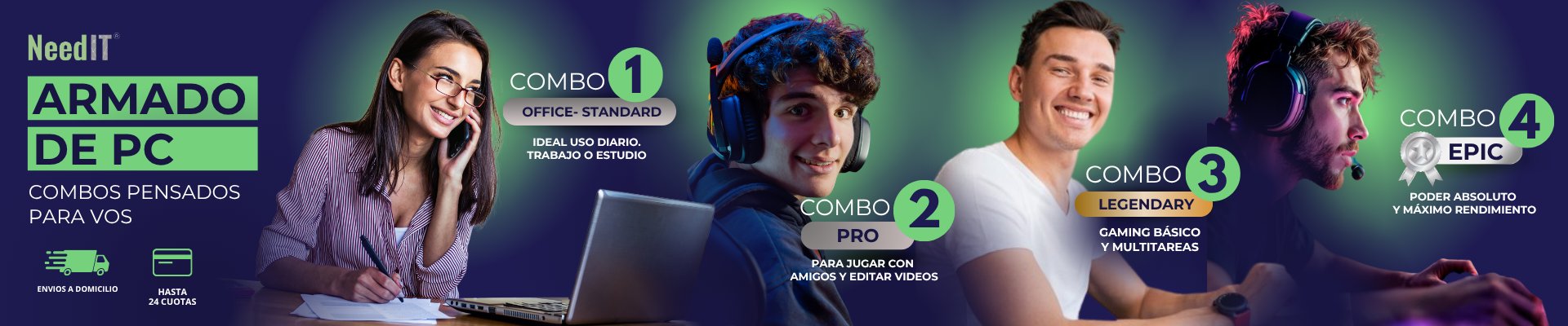 Armado de PC - Combos pensados para vos - Office, Pro, Legendary, Epic